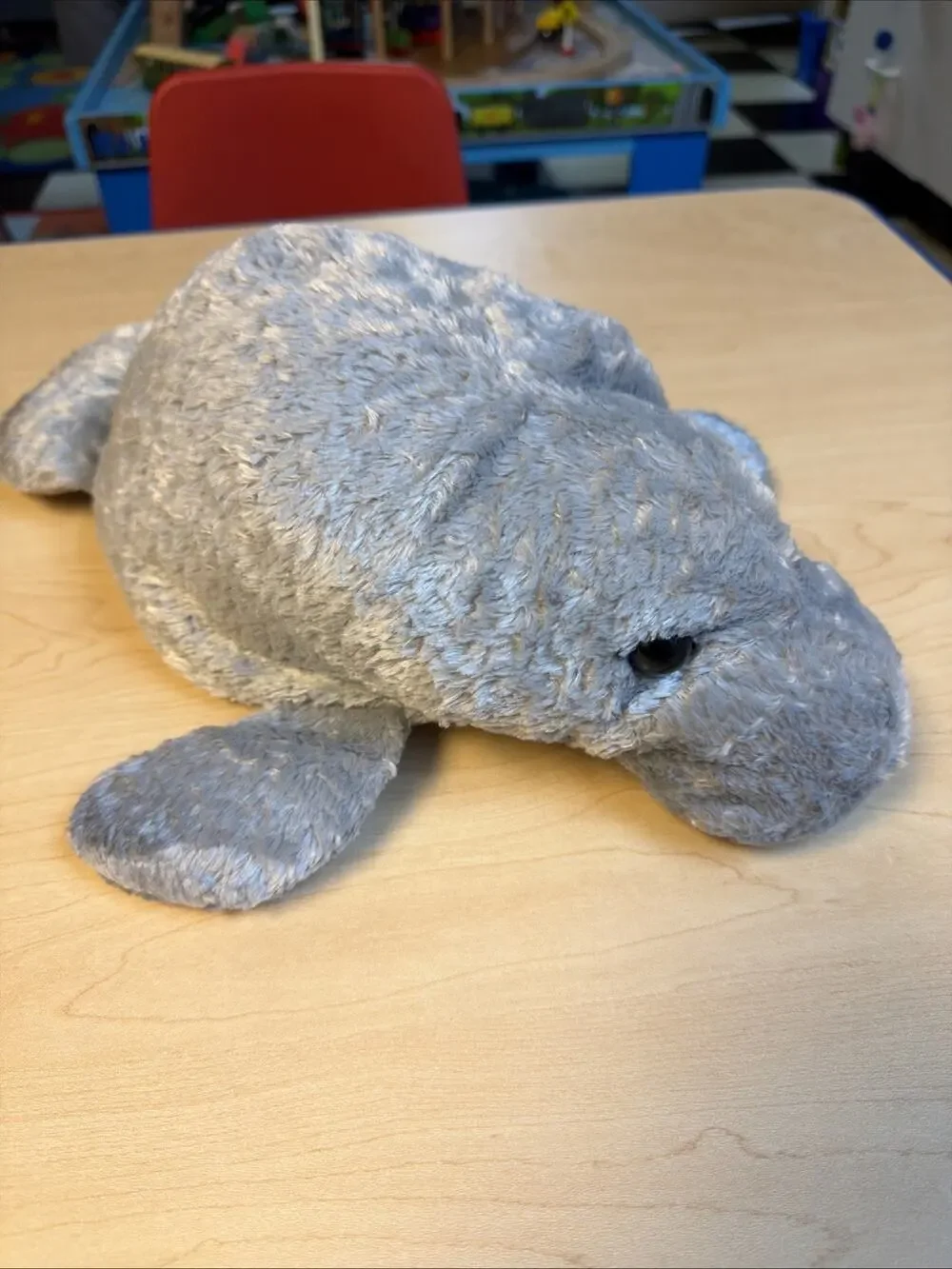 Rare First & Main Hugh Manatee Weighted Stuffed Plush 2011 17in Long Gray Eyes